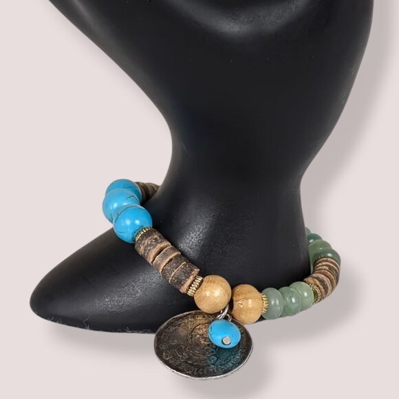 (2/$20) Envious Beaded Stretch Bracelet - Picture 3 of 6